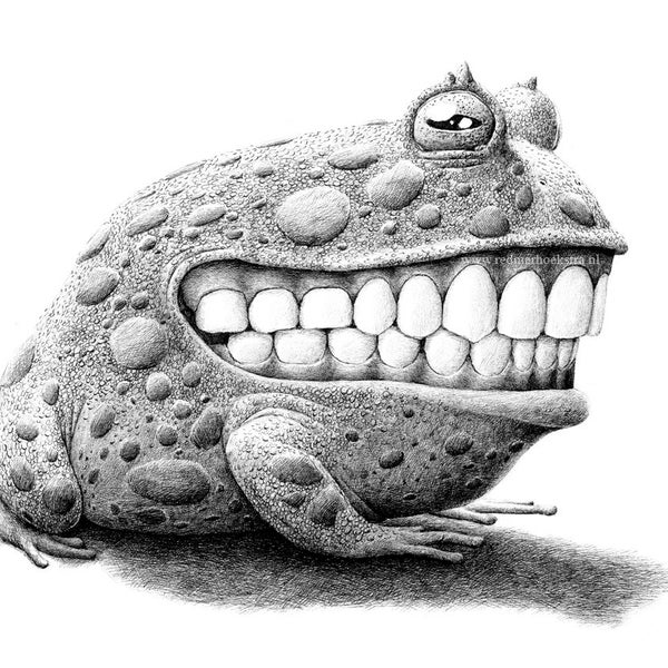 Postkarte Lächelnder Frosch