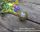 B16- Hand Turned Multi Color Green and Brown Resin Sphere - 2 quot inch Diameter. Hand Crafted Resin Ball, Solid Sphere, Hand Poured Resin