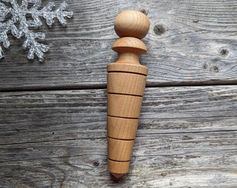 Hand Turned Maple Wood Garden Dibber: Seed Planting Tool