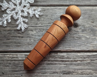 Cherry Wood Dibber, Hand Turned Dibbler, Seed Planting Dibble, Handcrafted Garden Tool, Bulb Planter