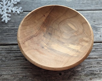 179 - Silver Maple Wood Bowl, 8 3/8" inch Hand Turned Wooden Bowl, Harvested Southern New Hampshire Wood, Medium Size Bowl, Food Safe