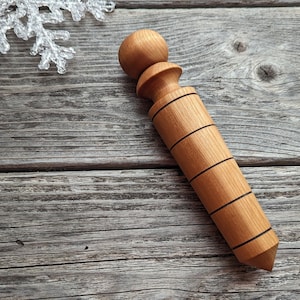Maple Wood Garden Dibber, Hand Turned Maple Wood Dibbler Tool, Seed Planting Dibble, Handcrafted Garden Tool, Bulb Planter