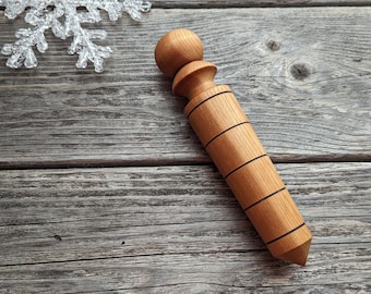 Hand Turned Maple Wood Garden Dibber: Seed Planting Tool