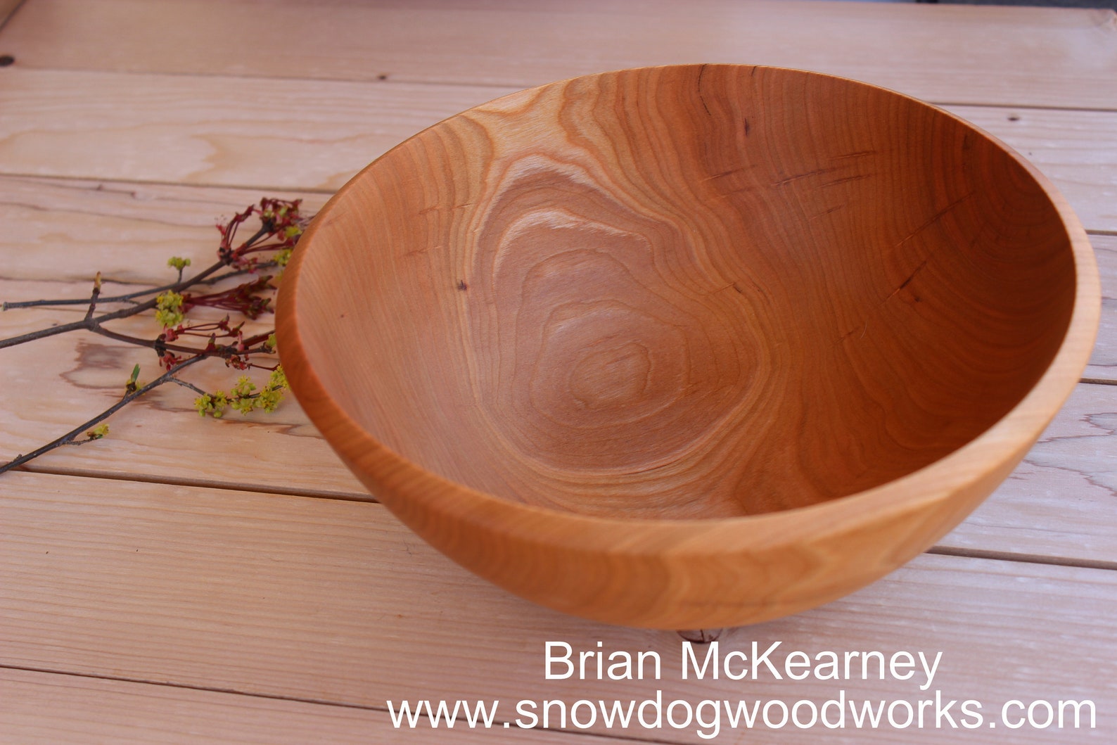 255 9 3/4 Inch Cherry Wood Salad Bowl Hand Turned Etsy