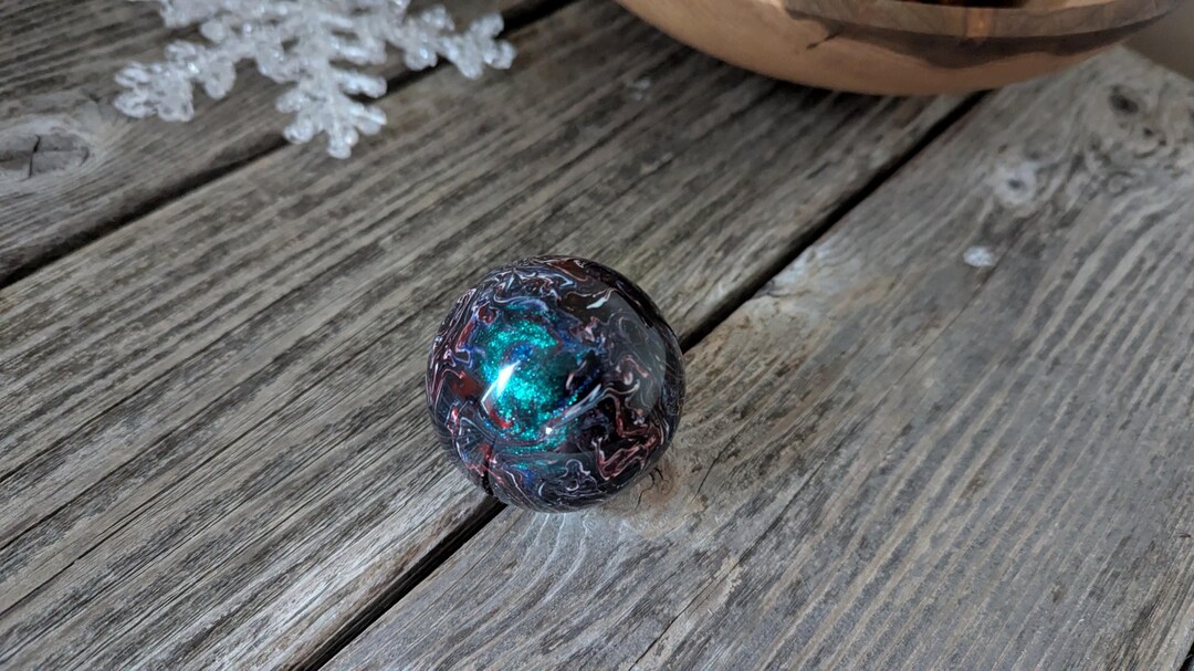 Hand Turned Resin Sphere: Multi Colored Desk Decor (2 1/8