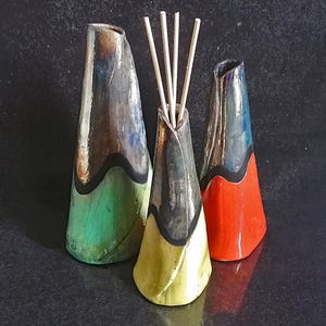 Raku Ceramic Reed Diffuser – Sculptural Ambient Fragrance Vessel – Handmade Decor