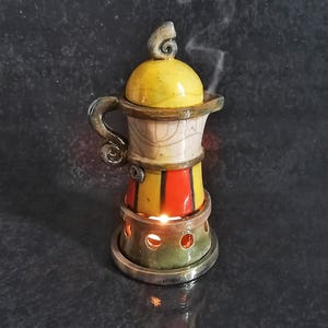 Mini Raku Moka etherische olie diffuser – Italiaanse keramische koffiemaker voor aromatherapie en ontspanning – Aanpasbare kleuren