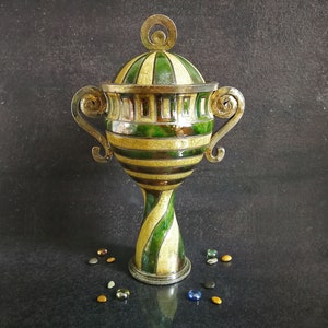 Raku pottery urn for ashes Lachesis, Ceramic urn, cremeation urn, memorial urn, Kepsake urn for human ashes or pet ashes, pet urn, cup urn