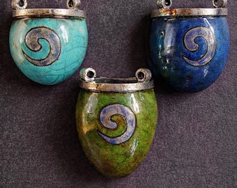 Raku Ceramic Radiator Humidifier with Swirl Design –  Single or Set of 3, Easy to Install -Custom Colors, Unique Home Decor