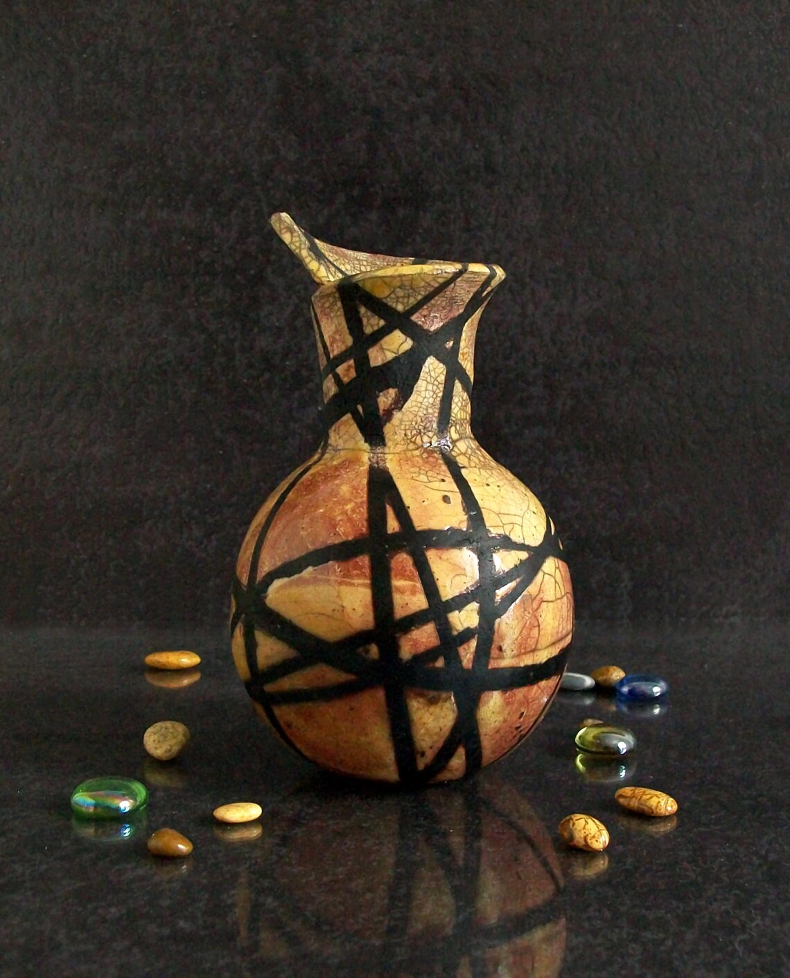 Raku Ceramic Set of Vases Small Vases Pottery Vases - Etsy