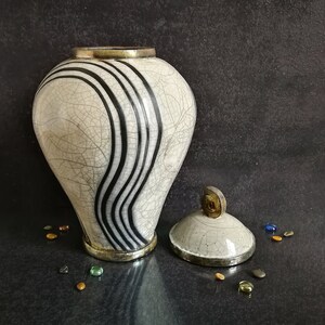 Raku pottery white urn for human or pet ashes, minimal and elegant design inspired by oriental shape, various colors and size available image 8