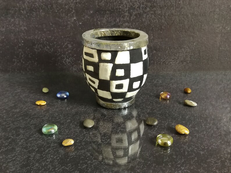 Raku Pottery Pencil Cup Holder Ceramic Pen Holder for Desk Etsy
