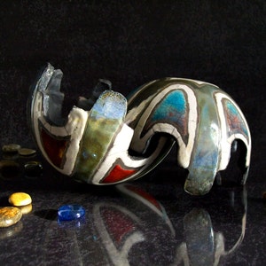 boîte à bijoux en céramique raku en forme de coquille, coffret pour bijoux et petits objets, vide poche décoratif fait main personnalisable image 7