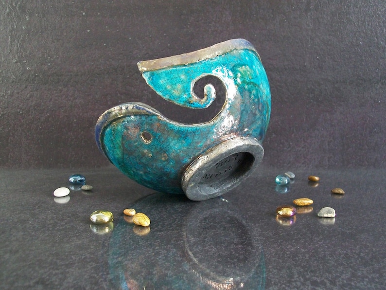knitting bowl yarn lovers gift gift for knitters customizable colors yarn holder raku ceramic yarn bowl with swirled holes