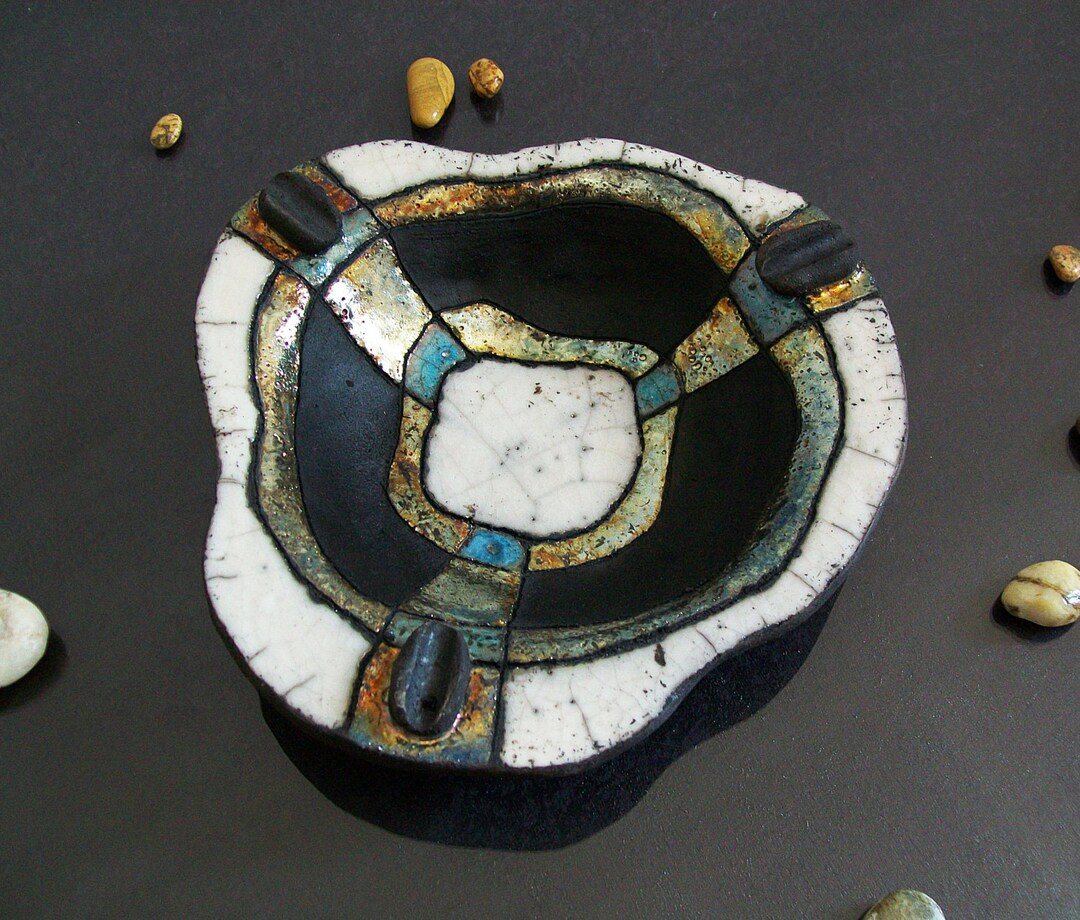 Raku Decorative Plate – Table Centerpiece or Wall Art – Artistic ...