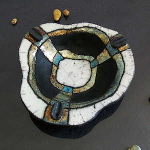 Raku pottery Dish, ceramic plate, cute ashtray, ceramic ashtray, wall dish, centerpiece dish, ceramic tray, pottery tray, decorative dish image 1