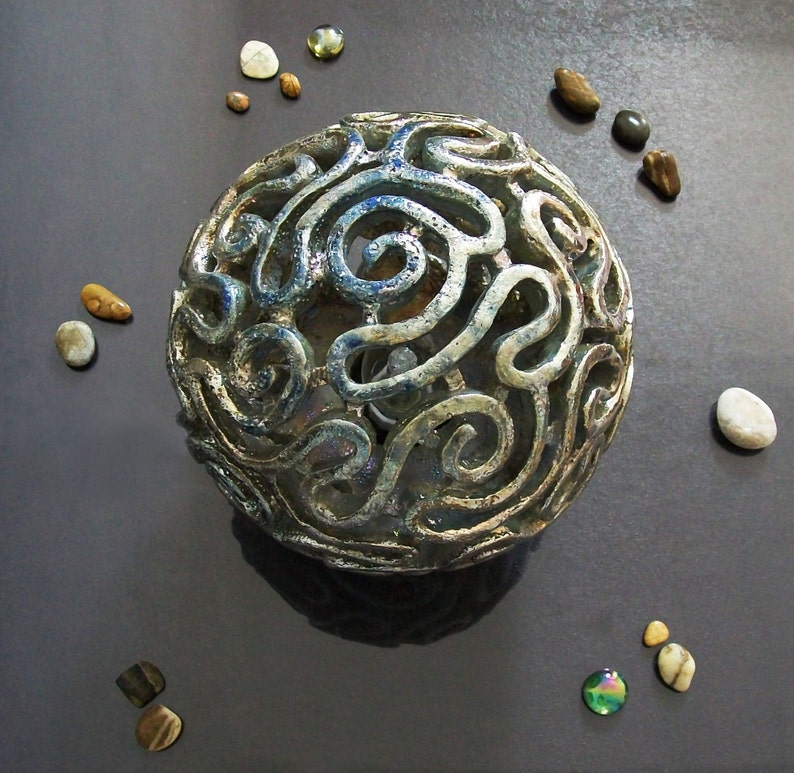 Raku ceramic table lamp brain coral Organic sculpture lamp coastal chic design various colors and sizes image 2