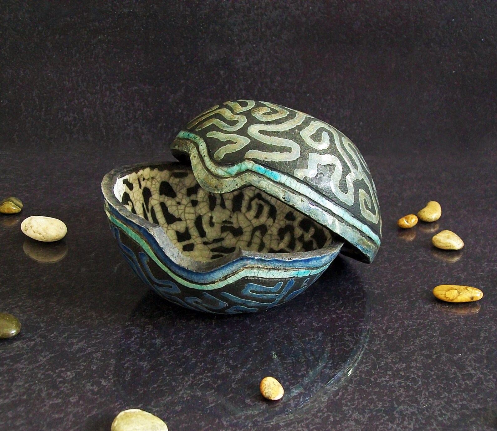 Raku Pottery Jewelry Box Ceramic Jewelry Box Ceramic Etsy