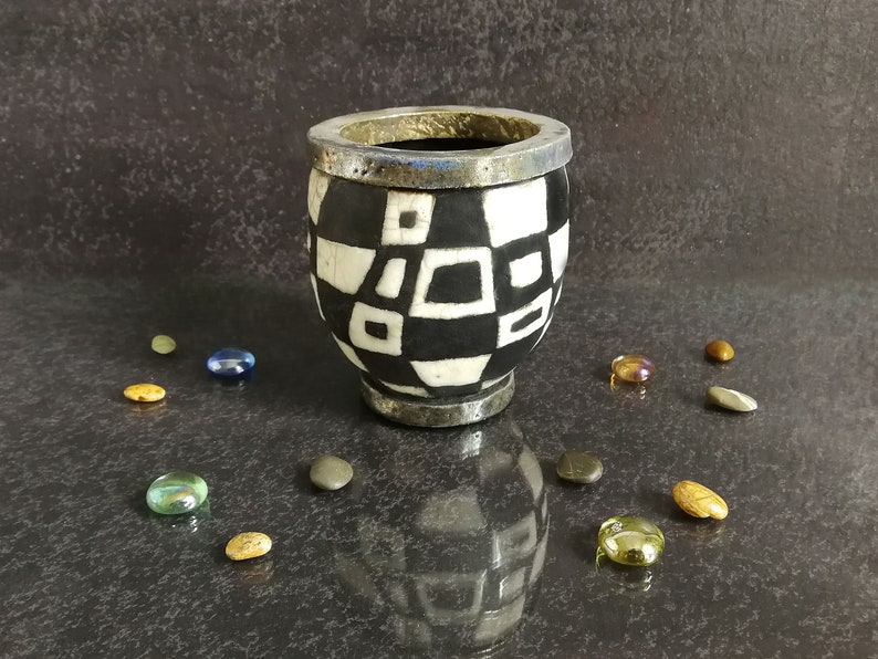 Raku pottery pencil cup holder ceramic pen holder for desk Etsy