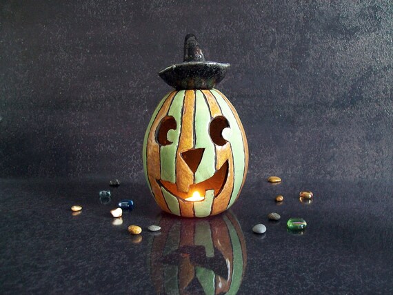 Bougeoir En Céramique Forme Citrouille - Brûleur De Cire Aromathérapie - Décoration Halloween Et Automne