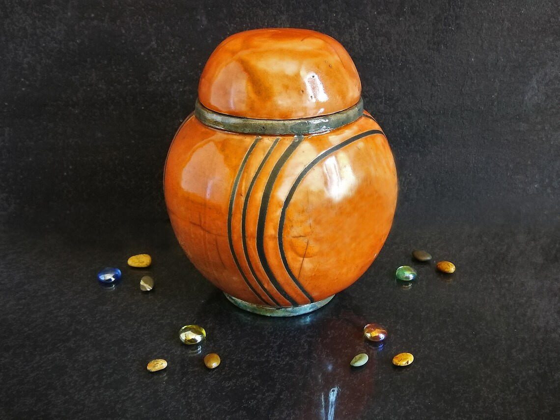 Raku Ceramic Round Orange Urn for Human or Pet Ashes Various Etsy