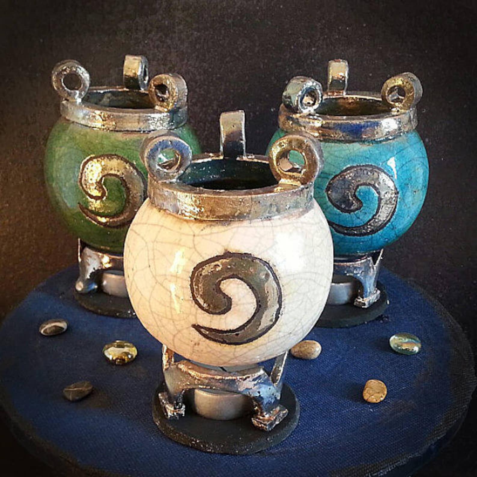 Bruciatore Per Oli Essenziali In Ceramica Tianbi - Diffusore Di Aromi Con Motivi A Stella Per Relax E Meditazione - 3