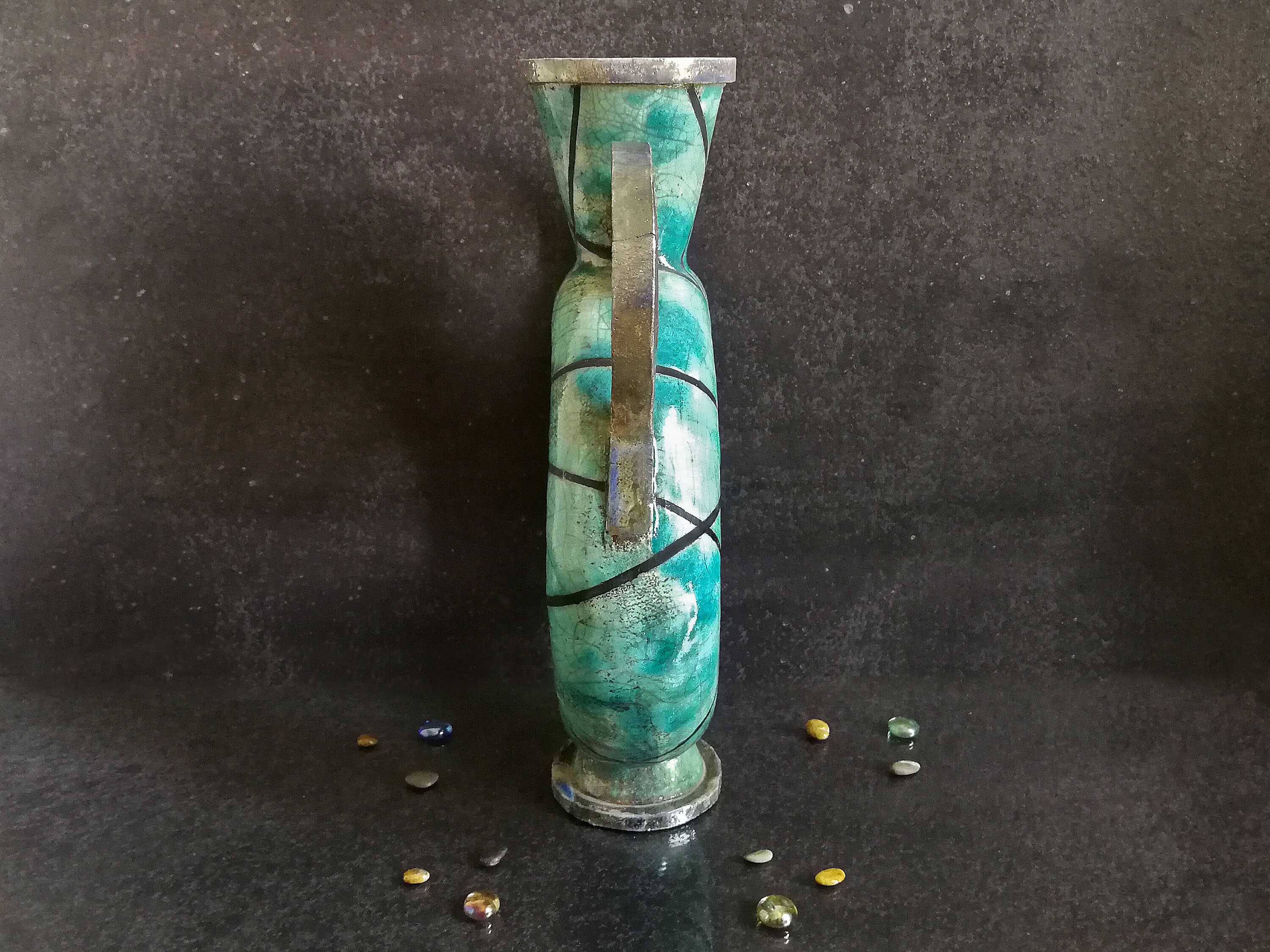 Neptune’s Eye – Architectural Raku Ring Vase | Large Sculptural Ceramic ...