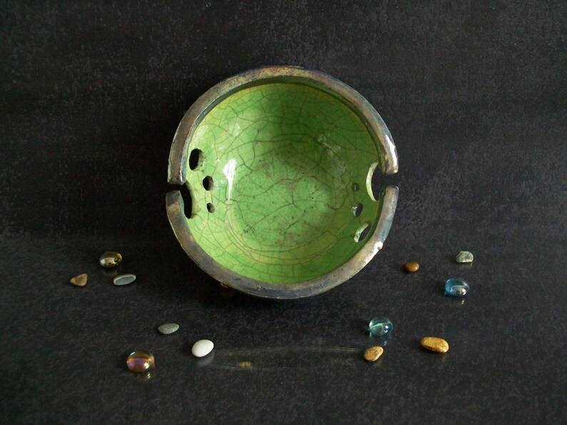 handmade yarn holder gift for knitters raku bowl ceramic knitting bowl raku pottery bronze yarn bowl crochet bowl bowl for knitting