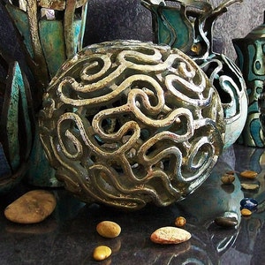 Raku ceramic table lamp brain coral Organic sculpture lamp coastal chic design various colors and sizes image 5