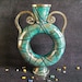 Neptune's Eye Raku Ring Vase - Decorative Handmade Centerpiece With ...