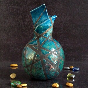 Set 2 Vasi In Ceramica Navaris Per Piante Grasse E Fiori | Moderni Con Sottovaso E Foro Drenaggio | Verde 11 Cm E 17 Cm - 2