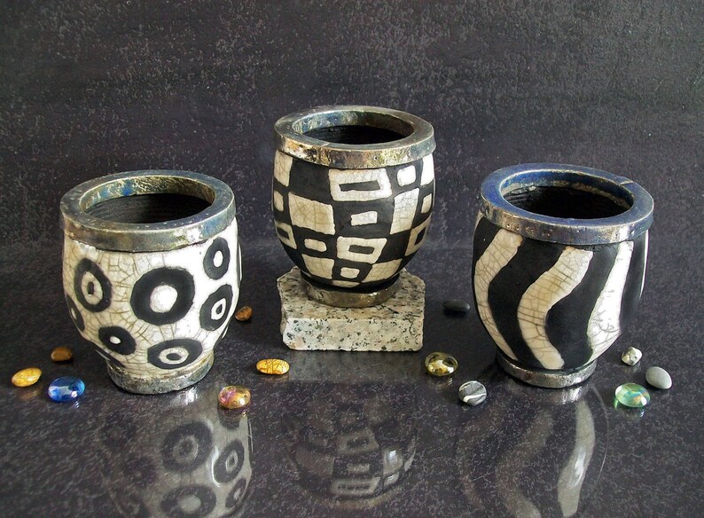 Raku Pottery Pencil Cup Holder Ceramic Pen Holder for Desk Etsy