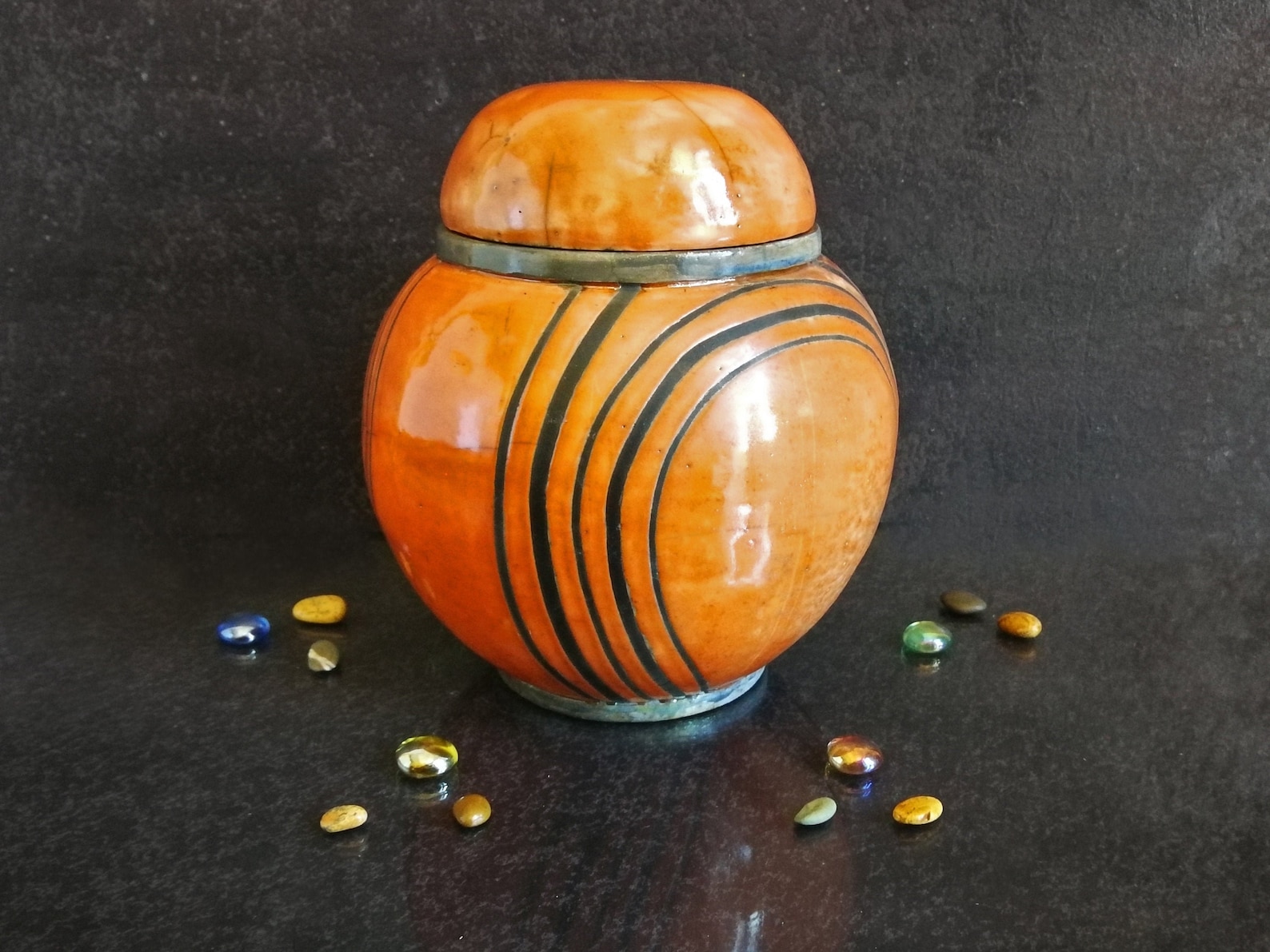Raku Ceramic Round Orange Urn for Human or Pet Ashes Various Etsy