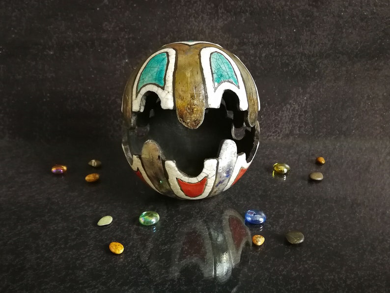 boîte à bijoux en céramique raku en forme de coquille, coffret pour bijoux et petits objets, vide poche décoratif fait main personnalisable image 4