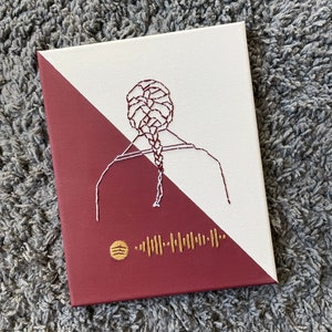 Taylor Swift evermore Embroidered Thread Art Canvas Spotify Link image 1