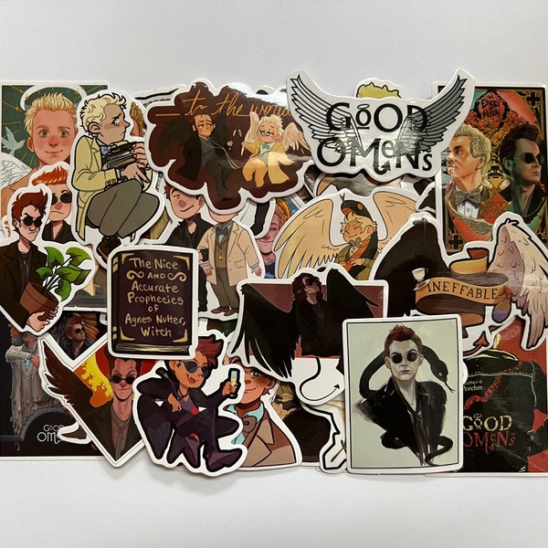 Good Omens Glossy Sticker Pack | Laptop Water Bottle Stickers