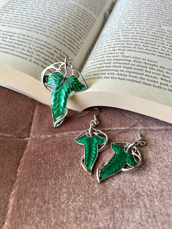 Leaves of Lorien Lord of the Rings Inspired Necklace Earrings Etsy