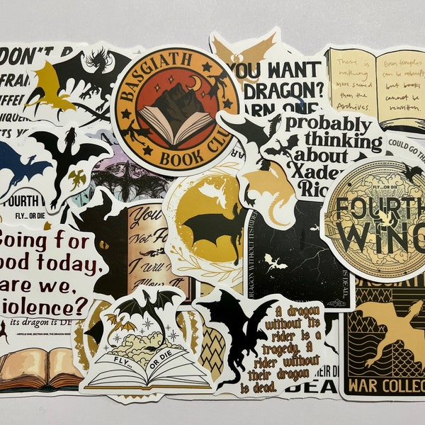 Fourth Wing Sticker Pack | Laptop Water Bottle Stickers