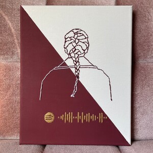 Taylor Swift evermore Embroidered Thread Art Canvas Spotify Link image 2