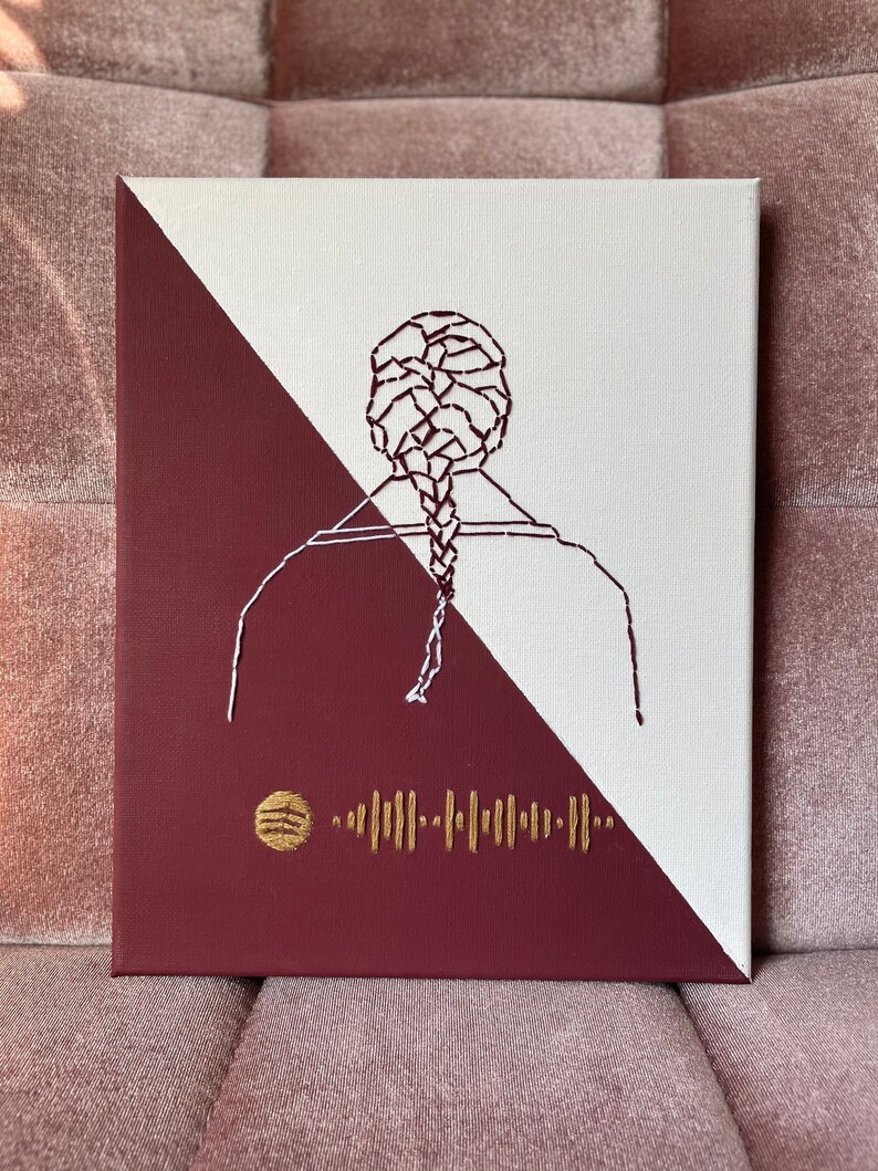 Taylor Swift evermore Embroidered Thread Art Canvas Spotify Link image 2