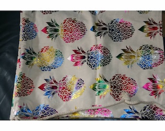 Bolsa de ginástica, mochila de abacaxi, lona costurada 45 x 33 cm