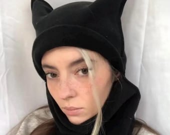 Black balaclava with ears