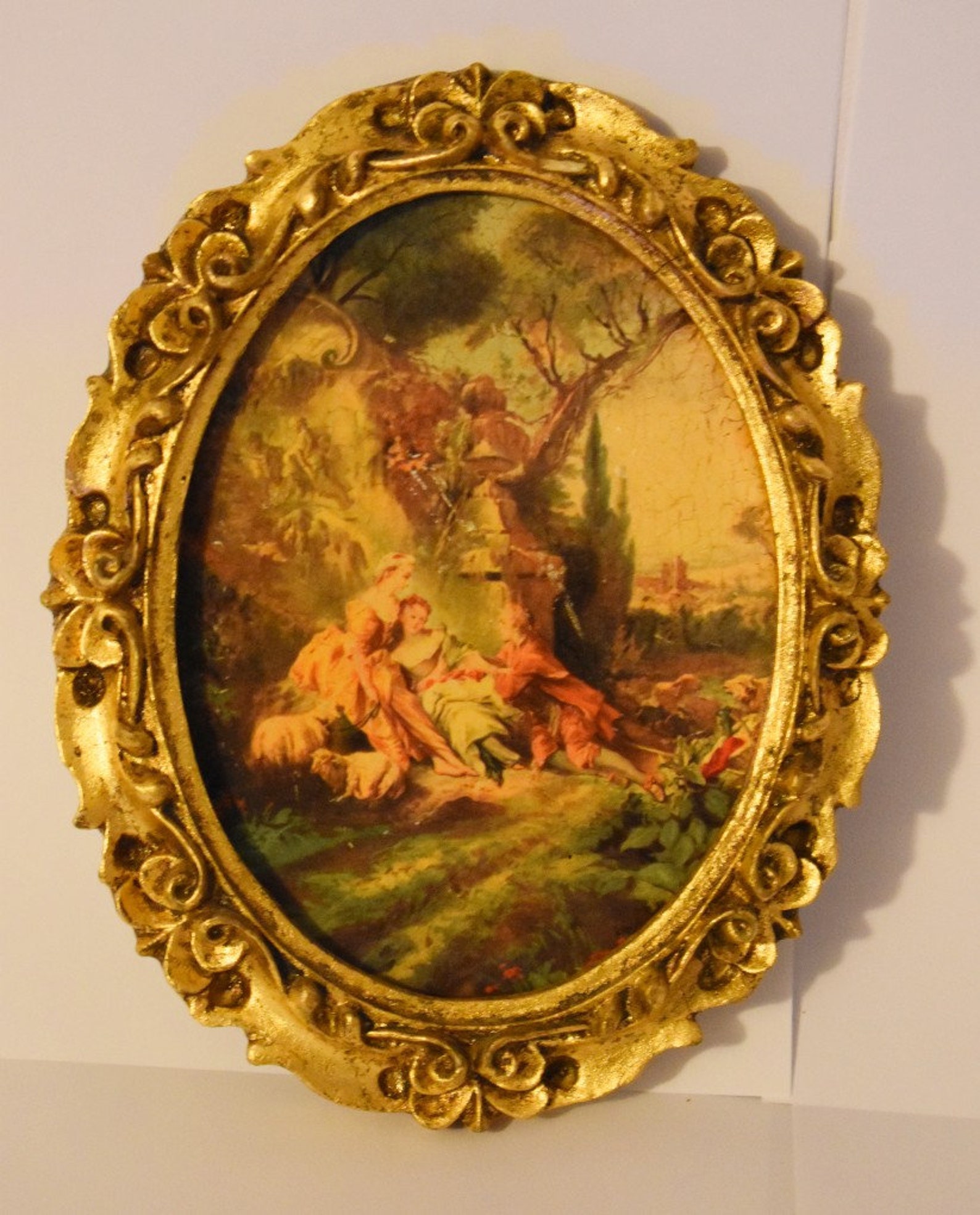 Antique Vintage Wall Art 3 Pcs Victorian Picture Set With Gold Etsy