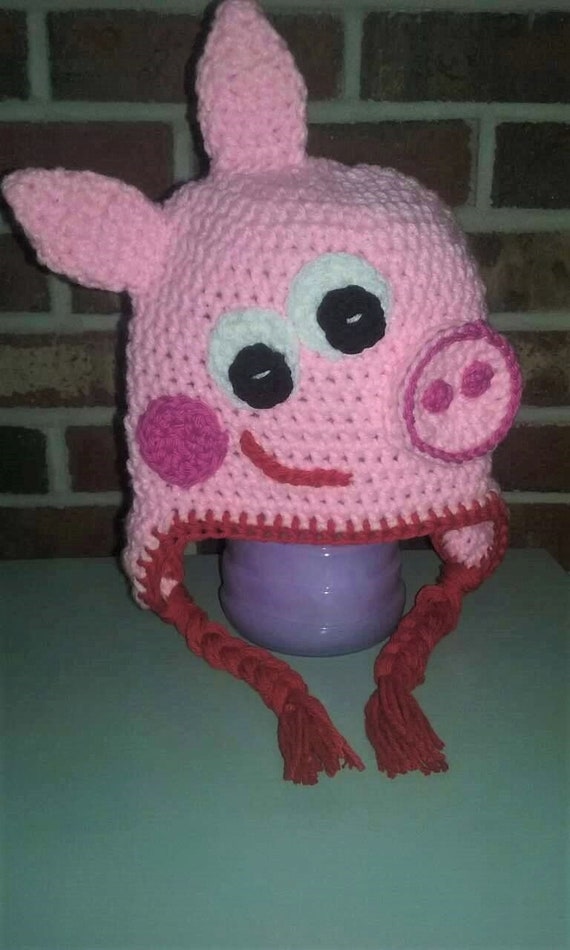 peppa pig crochet hat