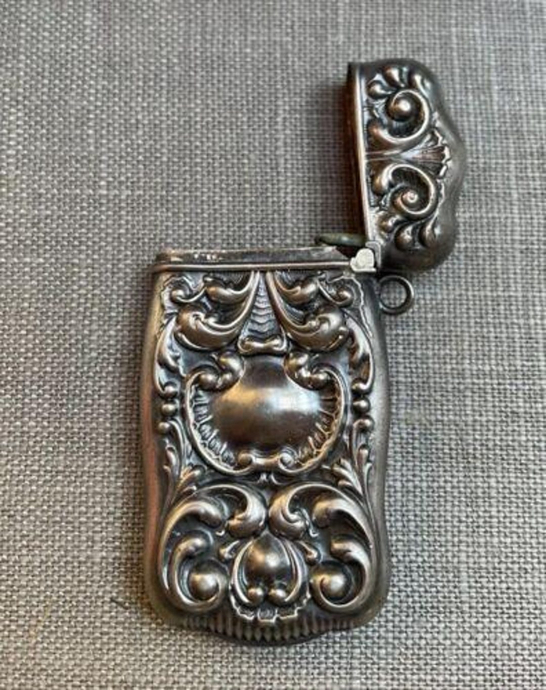 Antique Art Nouveau Sterling Silver Match Safe – Ornate 925 Vesta Case ...