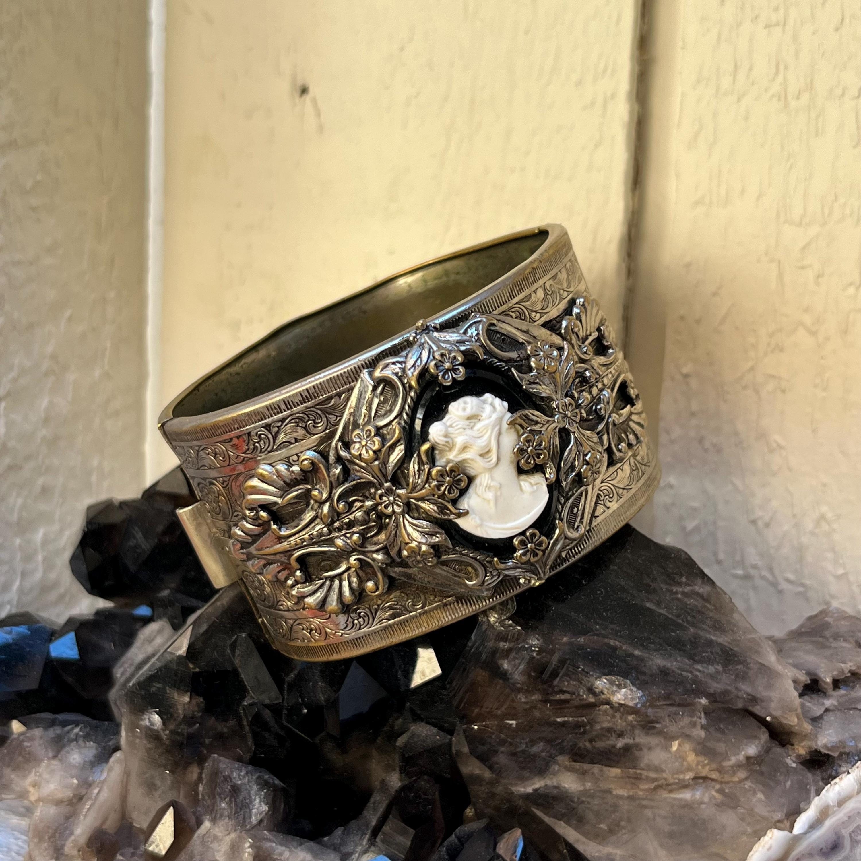 Victorian-style cameo watch cuff bracelet. cameo cuff bracelet products for sale | eBay main image 4