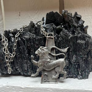 Zodiac Leo Lion Silver Pendant Chain Necklace - Vintage 60s/70s