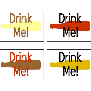 Drink Me & Taste Me Cards (Ivory, Rust, Tan and Goldenrod)