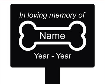 LaserSmith - Metal Rectangular Pet Memorial Grave Marker Stake