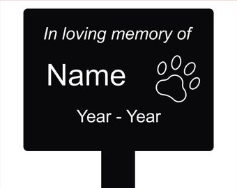 LaserSmith - Metal Rectangular Pet Memorial Grave Marker Stake